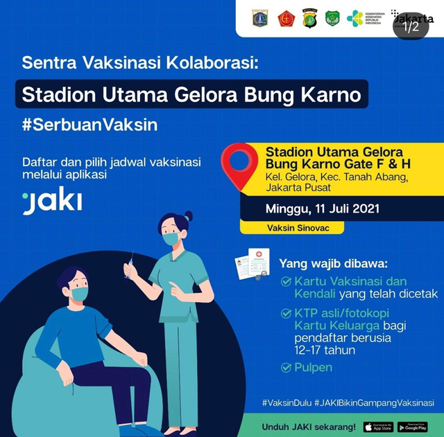 DKI Gelar Vaksinasi untuk 60 Ribu Orang di GBK dan JIExpo pada Minggu 11 Juli (1)