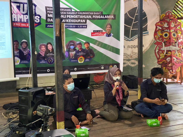 Peneliti Muda Gambut menyelenggarakan acara temu wicara secara daring. Foto: Dok. Agrian Maulana