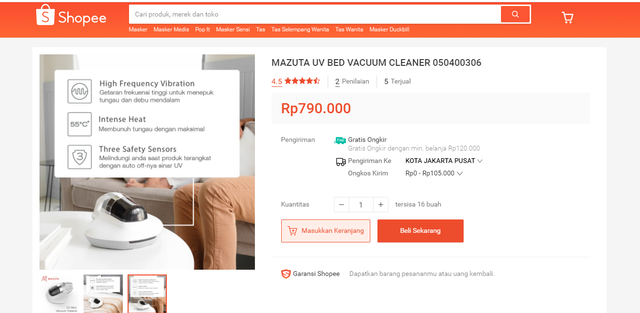 Tidur Bebas Tungau Pakai UV Bed Vacuum Cleaner, Harga Enggak Sampai Sejutaan (158342)