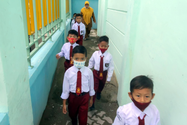 118 SD di Jakarta Timur yang Akan Sekolah Tatap Muka di 30 Agustus Foto: Rahmad/Antara Foto