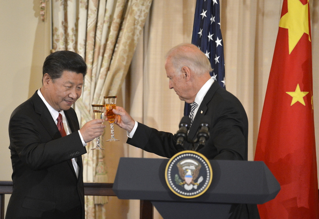 Presiden Xi dan Wakil Presiden Biden, sebagai Iustrasi hubungan AS dan China. Credit pic: Brookings Institute