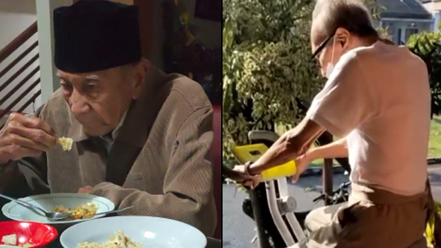 Kakek 93 tahun kena Covid-19, punya semangat sembuh yang tinggi. (Foto: @adit_yara/Instagram)