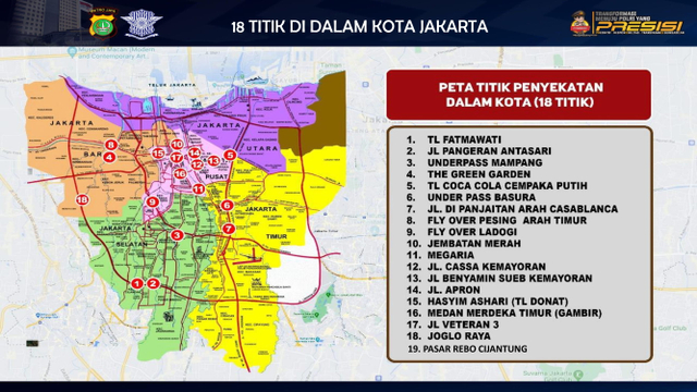 Daftar 100 Titik Penyekatan yang Berlaku Mulai 15 Juli di Jakarta hingga Depok (90232)
