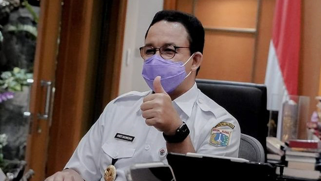 Gubernur DKI Jakarta Anies Baswedan dalam apel virtual mengapresiasi kepada seluruh jajaran Satpol PP DKI Jakarta yang telah menjalankan tugas pada PPKM Darurat. Foto: Instagram/@aniesbaswedan
