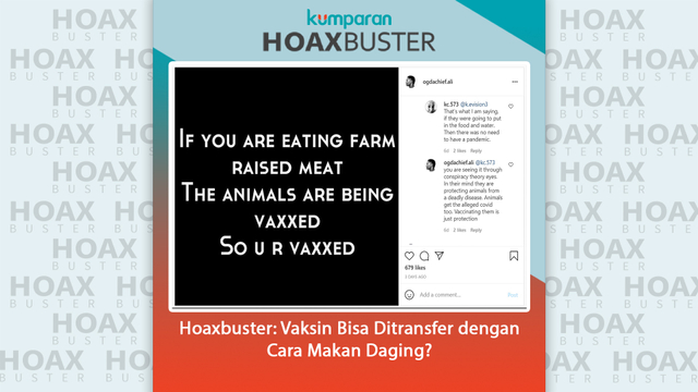 Hoaxbuster: Vaksin Bisa Ditransfer dengan Cara Makan Daging?
Foto: Dok. Istimewa