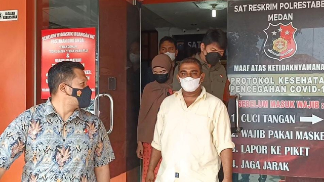 Rakesh usai menjalani pemeriksaaan di Mapolrestabes Medan. Foto: Dok. Istimewa