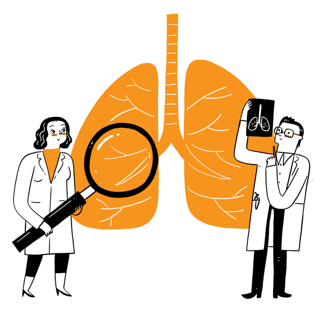 Ilustrasi dokter yang sedang periksa paru-paru | Foto: freepik.com