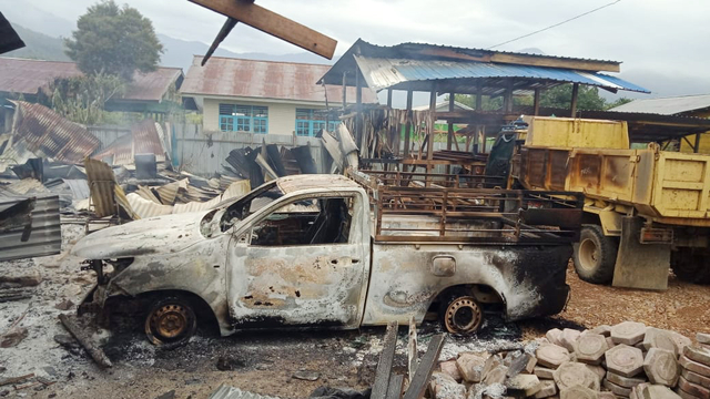 Sisa pembakaran rumah di Dogiyai. (Dok Humas Polda Papua)