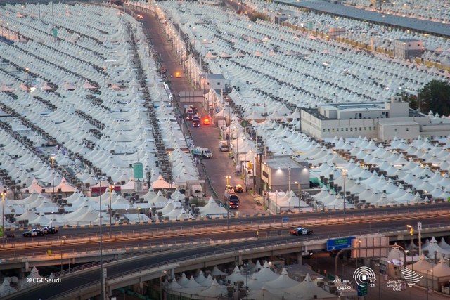 Suasana Kota Tenda Mina, salah satu tempat suci dalam rangkaian ritual haji. Foto: CGC Saudi