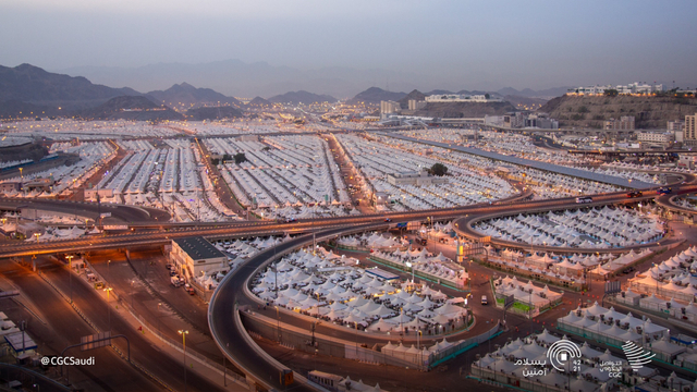 Suasana Kota Tenda Mina, salah satu tempat suci dalam rangkaian ritual haji, Minggu (18/7/2021). Foto: CGC Saudi
