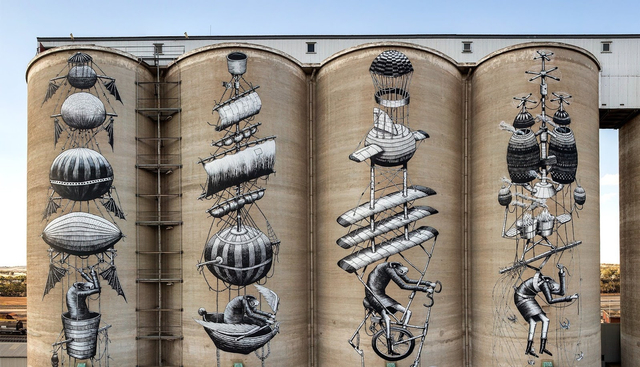 Silo Northam karya Phlegm. Foto: Tourism Western Australia.