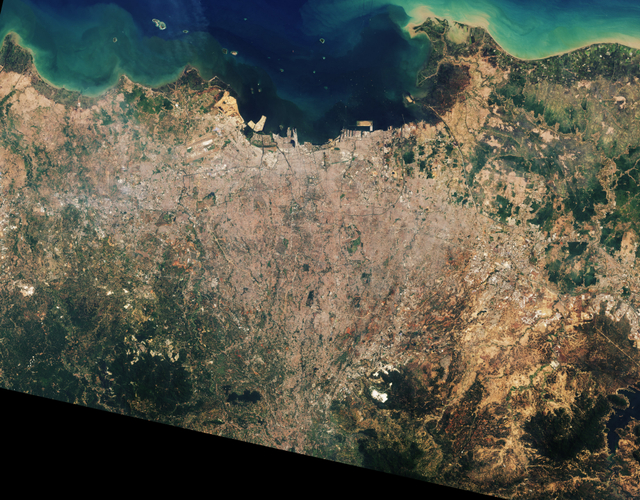 Citra satelit Landsat 8 OLI Wilayah DKI Jakarta dan sekitarnya diambil 11 September 2019. Kredit Foto: NASA