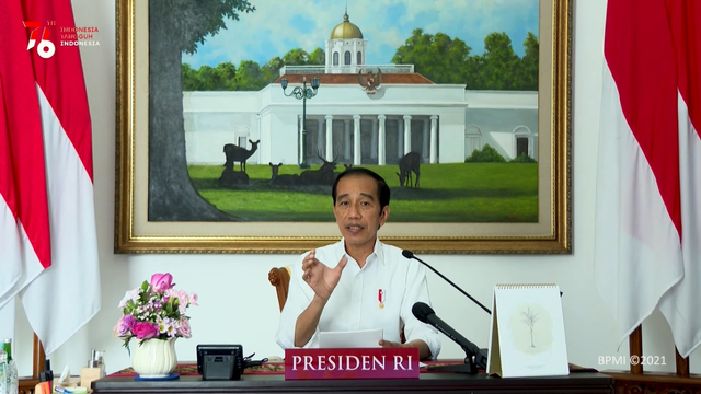 Pengarahan Presiden Joko Widodo kepada Kepala Daerah Se Indonesia Tahun 2021, secara virtual, Senin (19/7). Foto: Youtube/Sekretariat Presiden