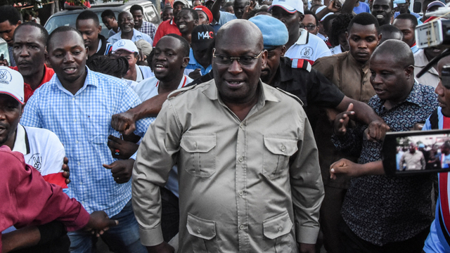 Ketua partai Chadema Tanzania Freeman Mbowe (tengah).  Foto: ERICKY BONIPHACE / AFP