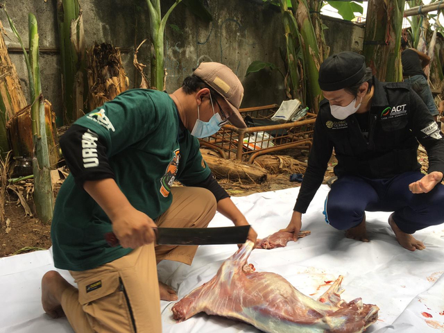 ACT Jakarta Barat bersama Masjid Green Park View Distribusi 15 Hewan Qurban (164194)