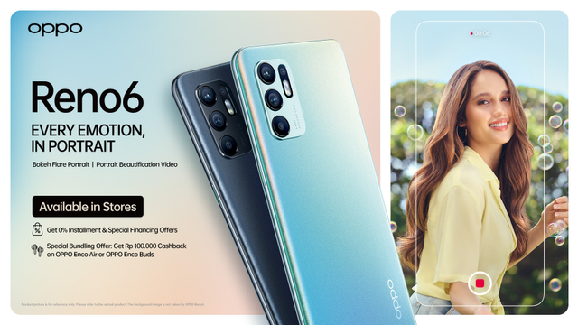 Oppo Reno 6 Mulai Dijual di Indonesia, Bisa Dicicil dan Dapat Cashback (360491)