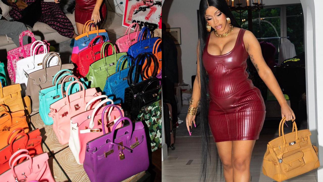 Cardi B dengan koleksi tas Hermes miliknya. Dok. Instagram @/iamcardib