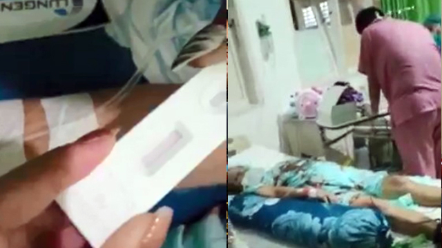 Kolase video yang dibagikan oleh Wuland Marentek tentang dugaan ibunya yang 'dicovidkan' rumah sakit. (foto: capture video)