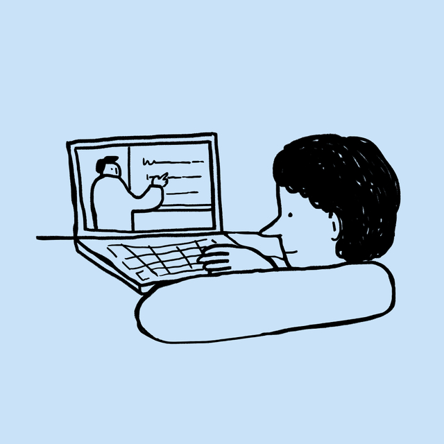 Ilustrasi seorang anak dalam pembelajaran online, Sumber: vectorfree.com