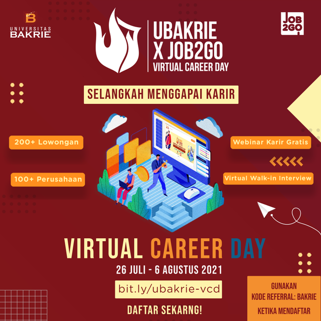 Virtual Career Day Job2Go X Universitas Bakrie