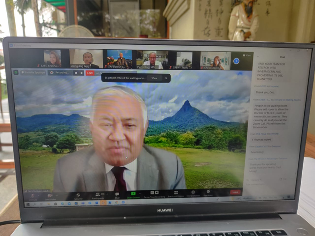 Prof. Din Syamsuddin memberi remarks pada World Ivermectin Day secara virtual, 25-7-21. Foto: Dok. Istimewa