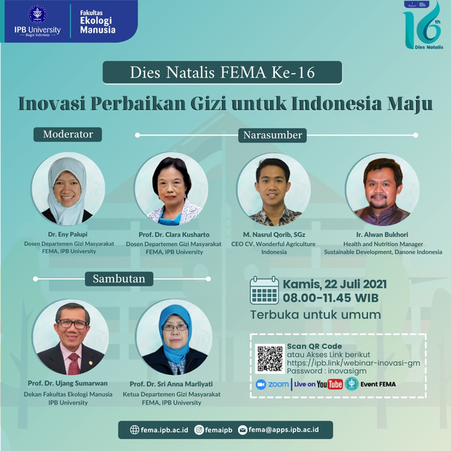 Peringati Dies Natalis ke-16, Fema IPB University Tampilkan Inovasi di Bidang Gizi untuk Membangun SDM Indonesia