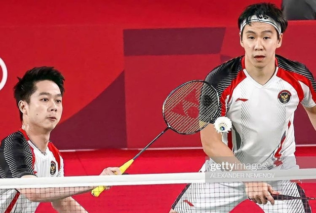 Marcus Fernaldi Gideon/Kevin Sanjaya Sukamuljo, berhasil melaju ke perempat final Olimpiade Tokyo 2020. Foto: @lov_bad