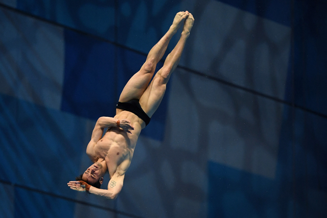 Atlet lompat Indah Thomas Daley. Foto: Attila Kisbenedek/AFP