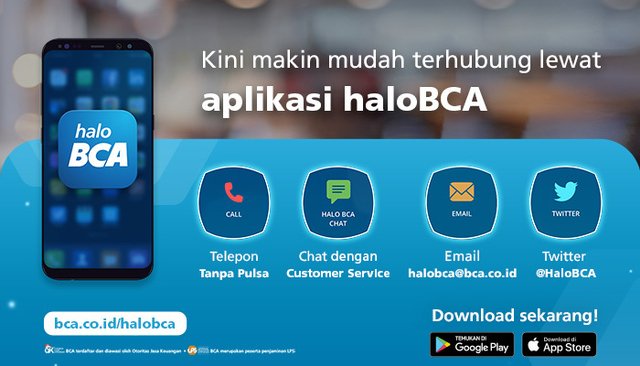 Kini makin mudah terhubung lewat aplikasi haloBCA. Download sekarang juga! Dok. BCA.