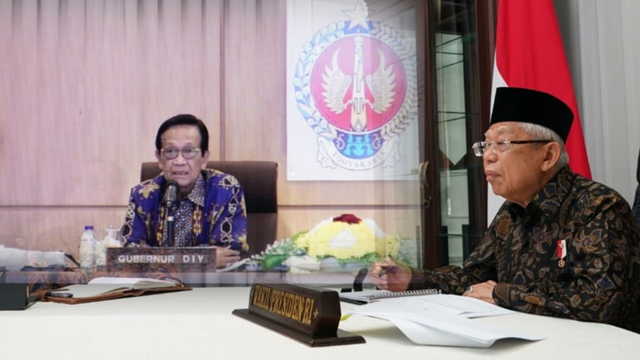 Rapat Koordinasi Wakil Presiden Ma'ruf Amin dengan Gubernur DIY Sri Sultan Hamengkubuwono X. Foto: Dok. Setwapres