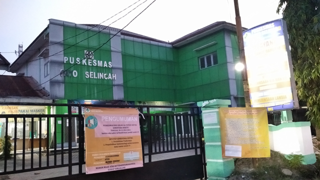 Puskesmas Payo Selincah Kota Jambi ditutup. (Foto: M Sobar Alfahri/Jambikita.id)