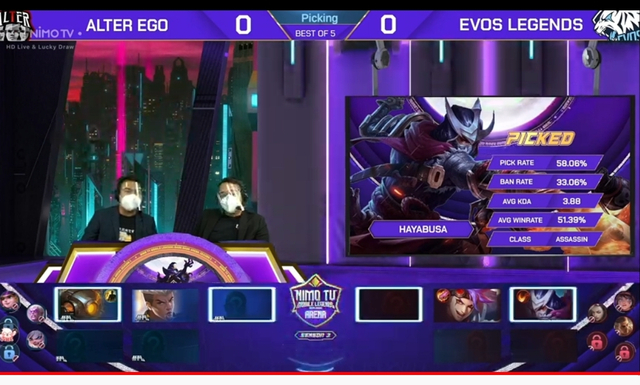 Alter Ego Vs EVOS Legends di kejuaraan NMA 3 Mobile Legends. Foto: Dok. Istimewa