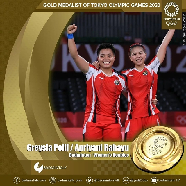 Greysia dan Apriyani. Foto: Instagram Olimpiade Tokyo