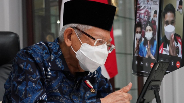 Ucapkan Selamat, Ma'ruf Amin Video Call dengan Kontingen RI di Olimpiade 2020 (1168072)