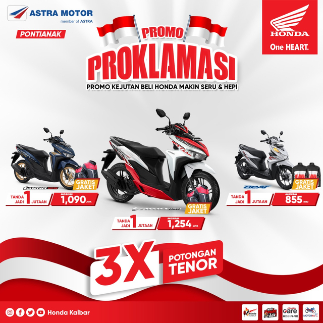 Rayakan HUT ke-76 Kemerdekaan RI, Honda Kalbar Berikan Promo Potongan Angsuran (893961)