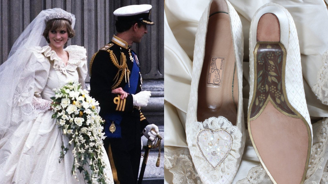 Sepatu Pernikahan Putri Diana Foto: Instagram @kerrytaylorauctions