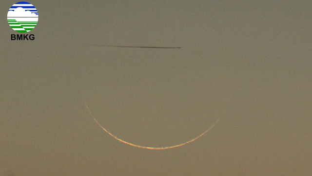 Ini adalah hilal (Bulan Sabit baru) menandai datangnya pergantian bulan dalam kalender Islam. Foto: Dok. BMKG
