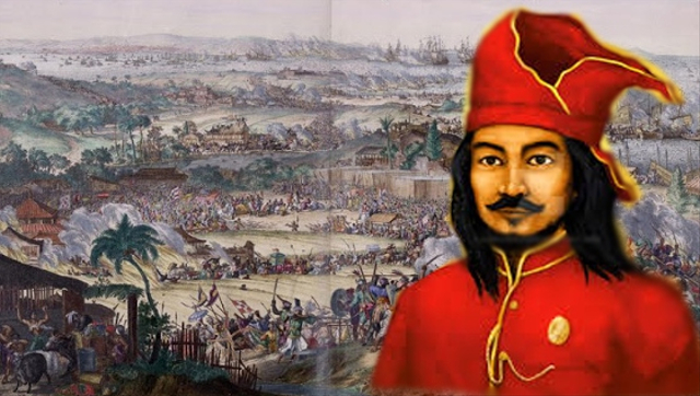 Ilustrasi Perlawanan Sultan Hasanuddin Terhadap VOC di Makassar (Sumber Gambar : Synaoo.com)