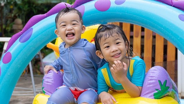 Ilustrasi kolam renang tiup anak. Foto: Shutter Stock