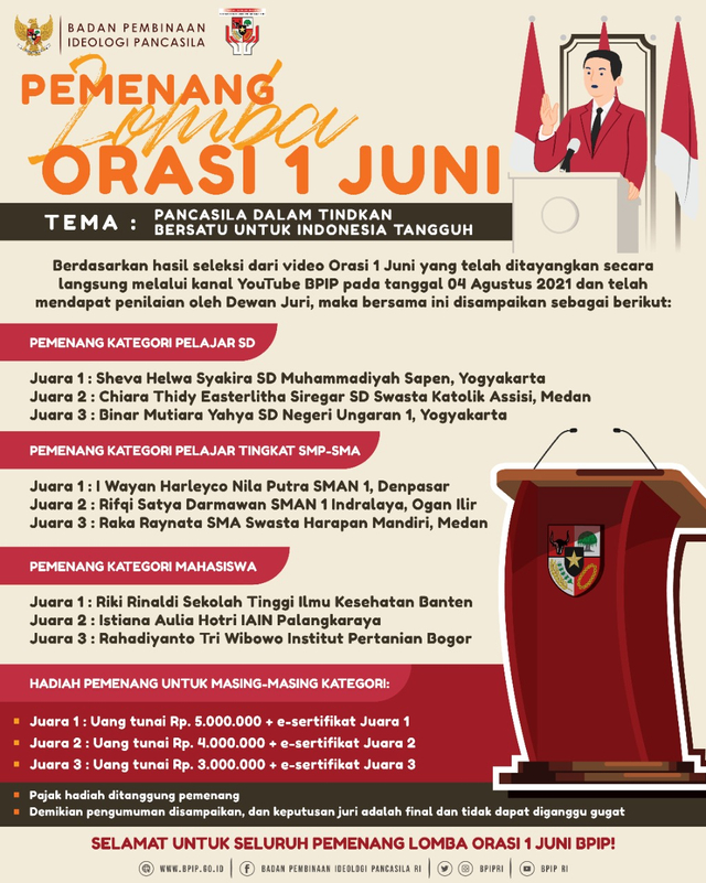 Gaungkan Pancasila, BPIP Gelar Bermacam lomba (53178)