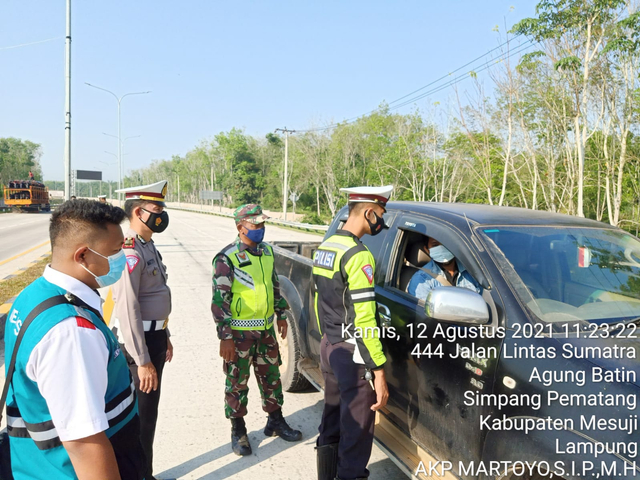 Perpanjangan PPKM, Ini Sejumlah Titik Tol di Lampung yang Dilakukan Penyekatan (3)