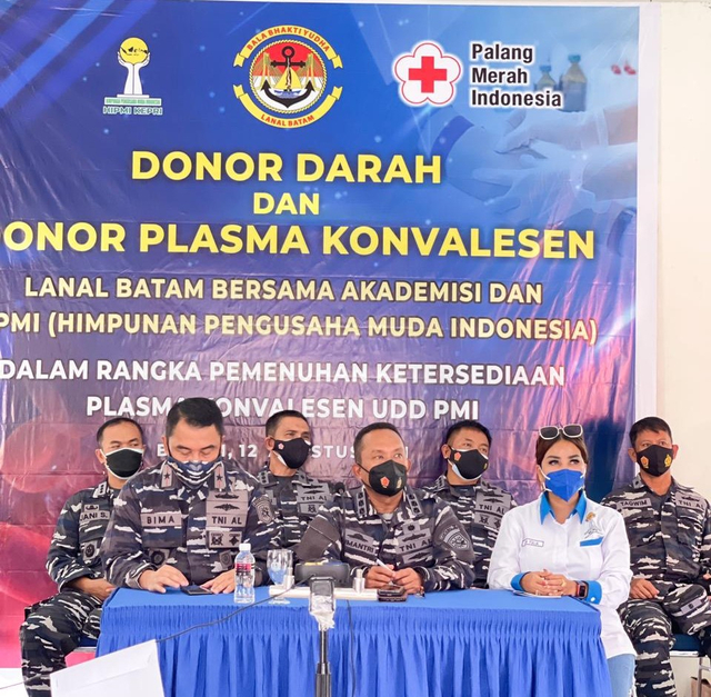 Danlanal Batam, Kolonel Laut (P) Sumantri, K.M.M, (tengah) saat menyampaikan sambutan. Foto: Istimewa
