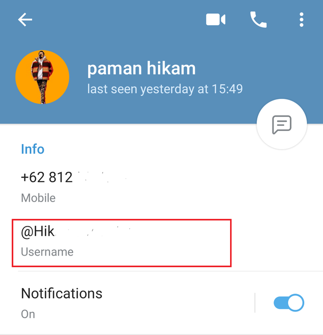 Ilustrasi cara melihat username teman Telegram. Foto: Umar Tusin/Kumparan