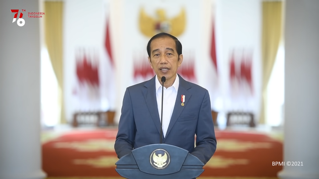 Sambutan Presiden Jokowi pada Peluncuran Core Value ASN "Berakhlak" dan Employer Branding "Bangga Melayani Bangsa". Sumber : Youtube Sekretariat Presiden