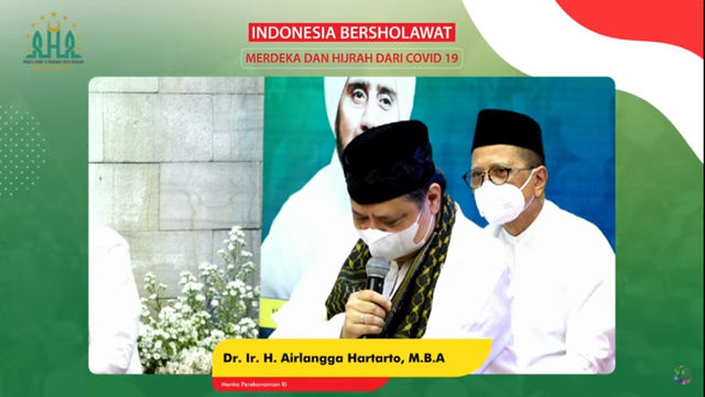 Airlangga Hartarto di acara Indonesia Bersholawat. Foto: Dok. Istimewa