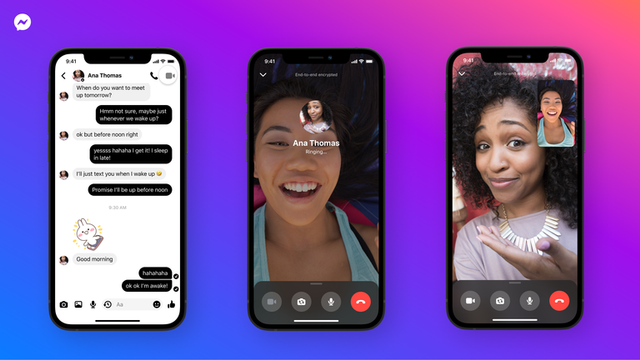 End-to-end encrypted pada Video Call dan Messenger di Facebook. Foto: Dok. Facebook
