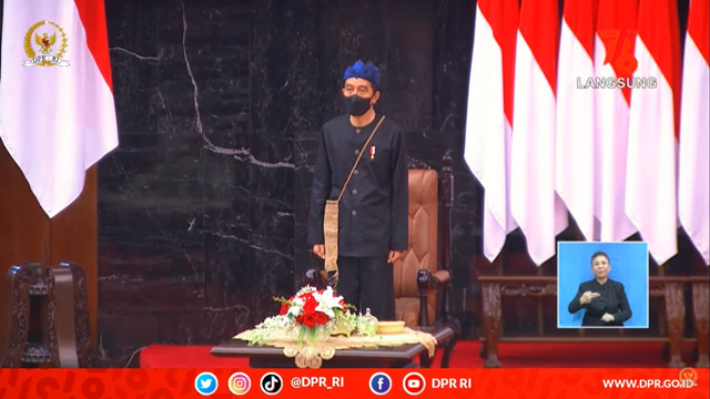 Presiden Jokowi di Acara Pidato Kenegaraan 2021. Foto: Dok. DPR RI
