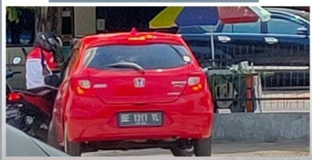 Mobil Honda Brio yang hilang milik warga Bandar Lampung. | Foto: Ist