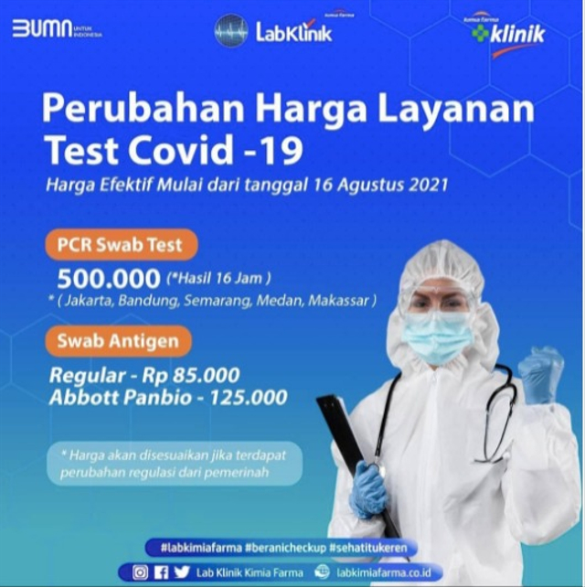 Kimia Farma Turunkan Harga PCR Sesuai Kebijakan Kemenkes, Berapa Lama