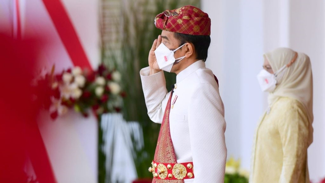 Presiden Jokowi saat Upacara Peringatan Detik-Detik Proklamasi Kemerdekaan RI, 17 Agustus 2021. Foto: Muchlis Jr/Biro Pers Sekretariat Presiden